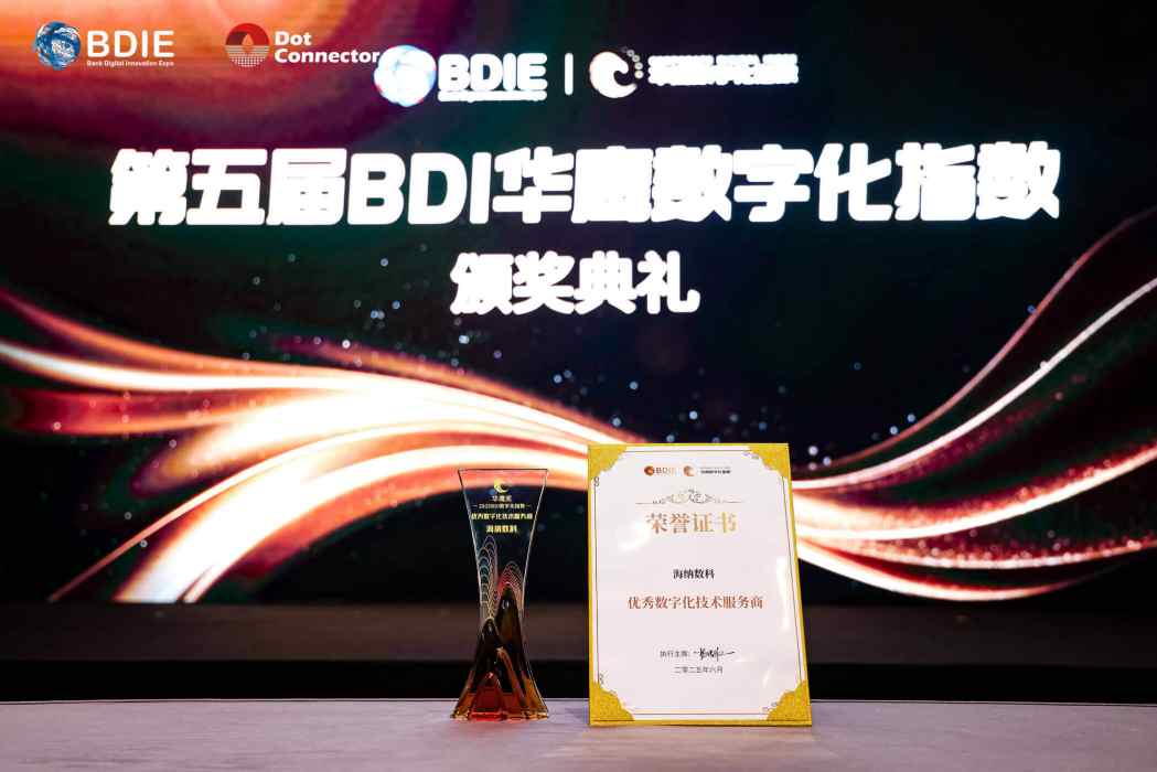 海纳数科斩获BDIE“优秀数字化技术服务商”殊荣