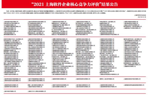 海纳数科获评上海软件核心竞争力创新型企业